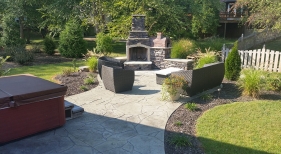 Outdoor Living Area with Fireplace