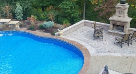 Outdoor Living Area with Fireplace