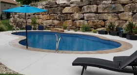 Umbrella on side of Pool
