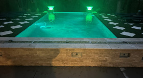 Geometric Pool at Night